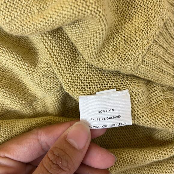 Eileen Fisher Pale Yellow Linen Cardigan - Picture 8 of 8
